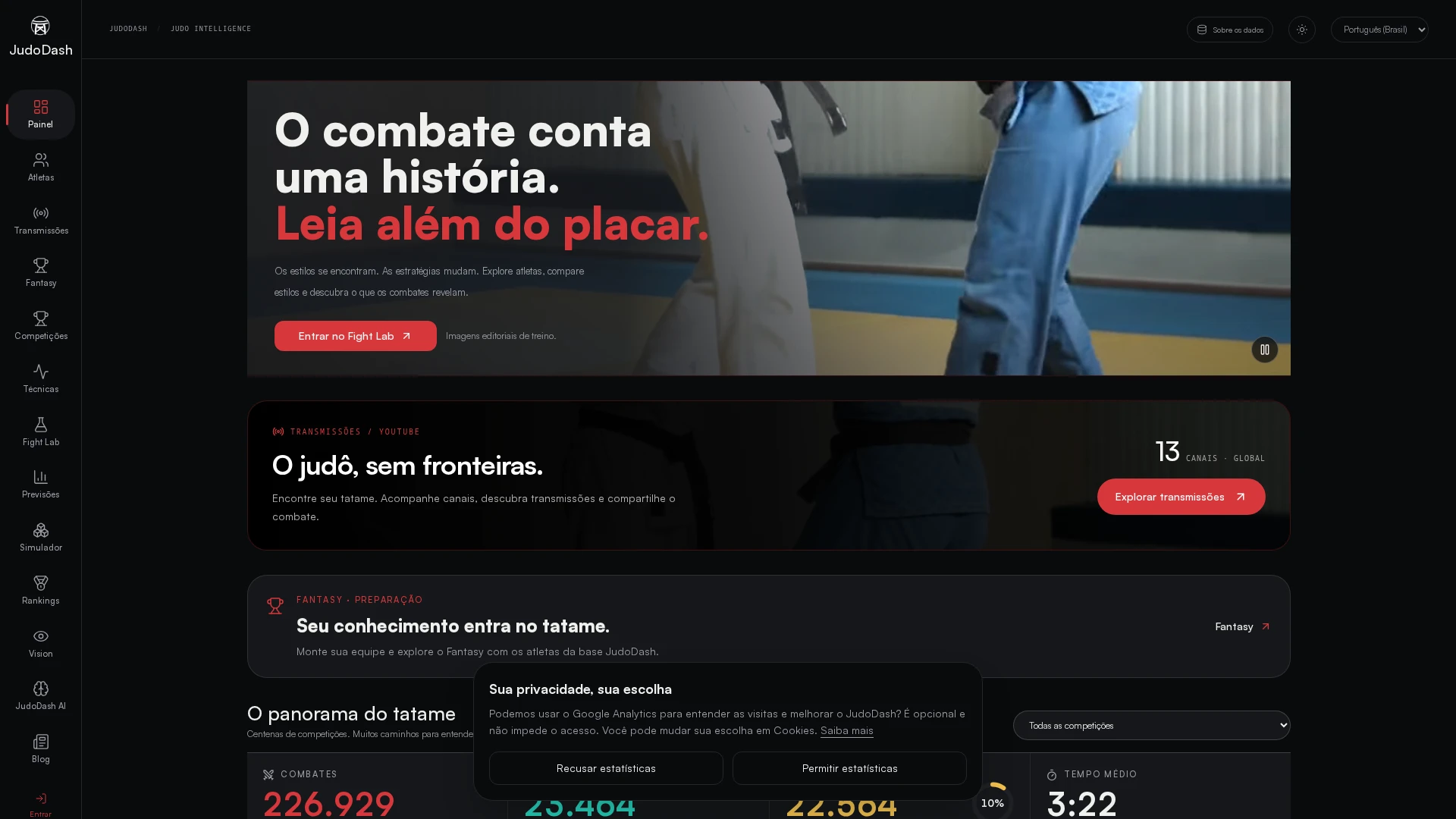 Interface do JudoDash